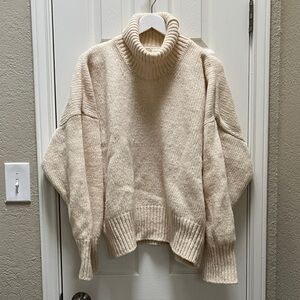 Babaa jumper no17 natural wool Cream Turtleneck Sweater OS